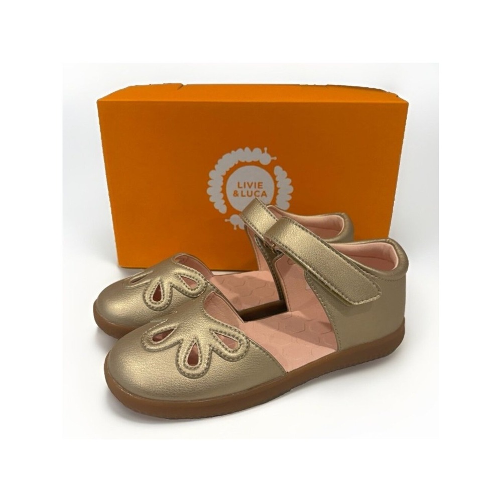 Livie & Luca Petal 2.0 Dew Drop Closed Toe Sandals 13 Metallic Napa Syn Leather